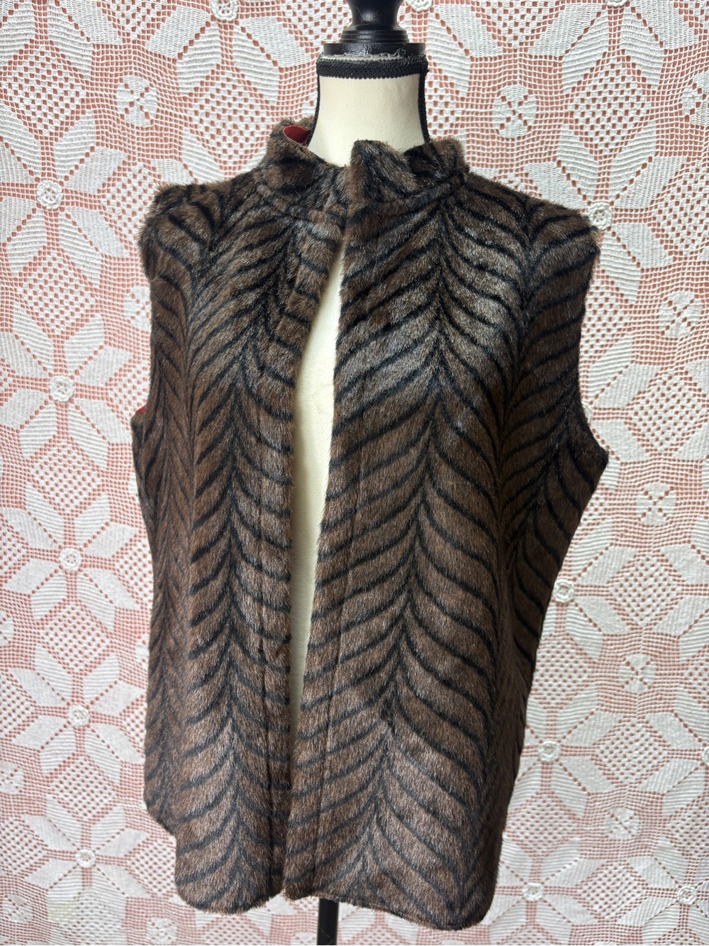 Reversible Faux Fur & Rust Vest